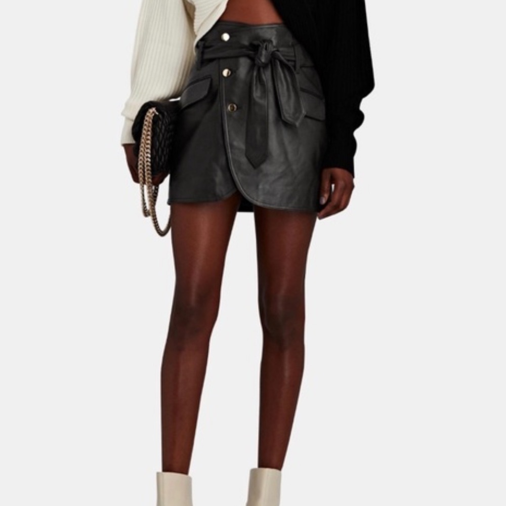 Marissa Webb 100% Lamb Leather Mini Skirt